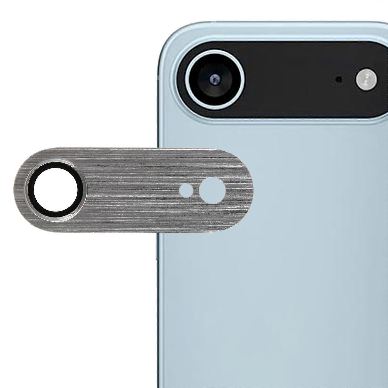 TKdaddy For iPhone 17 Air カメラ レンズ プロテクター ブラッシュド 一体型メタル強化ガラス レンズ フィルム シルバー