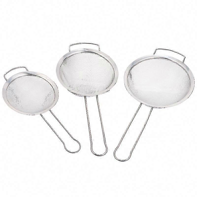 3pcs Handheld Sifter for Baking and Cooking, Fine Mesh Sieve