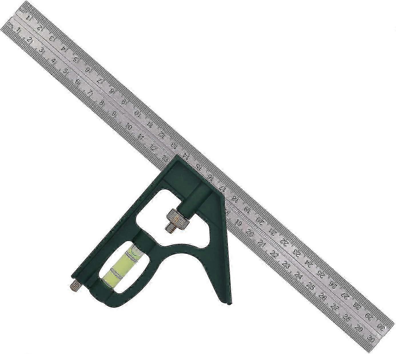 Combination Square Stainless Steel Adjustable Combination Angle Ruler 45/90 Degree Universal Multi-Function Combination Square 300 mm 12 Inch