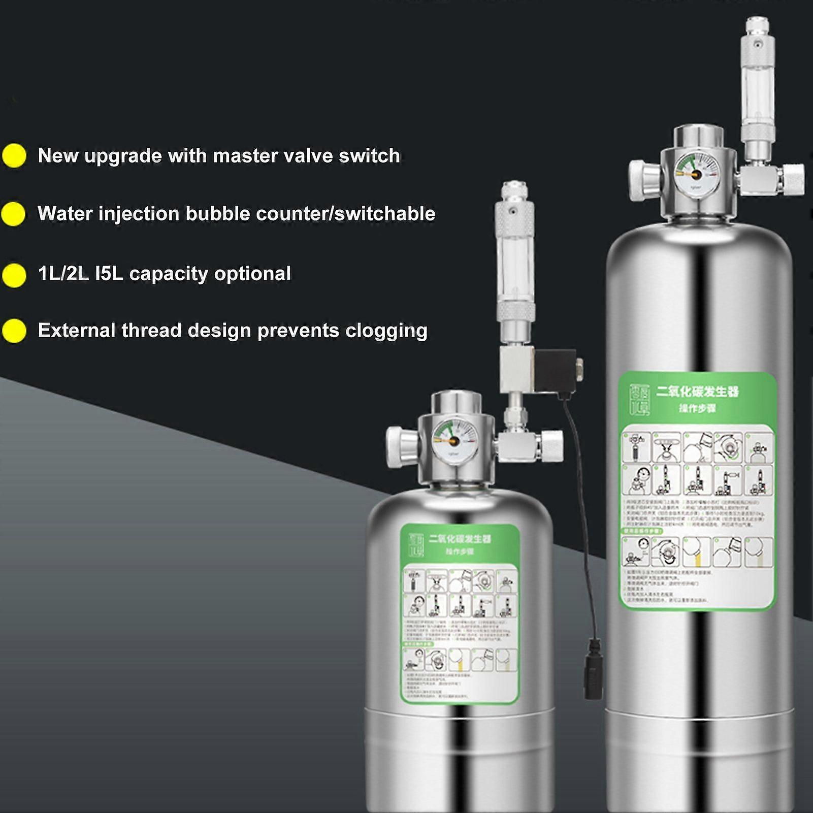 Aquarium CO2 Generator System Carbon Dioxide Reactor Kit with Solenoid Valve Bubble Counter for Aquarium Plants