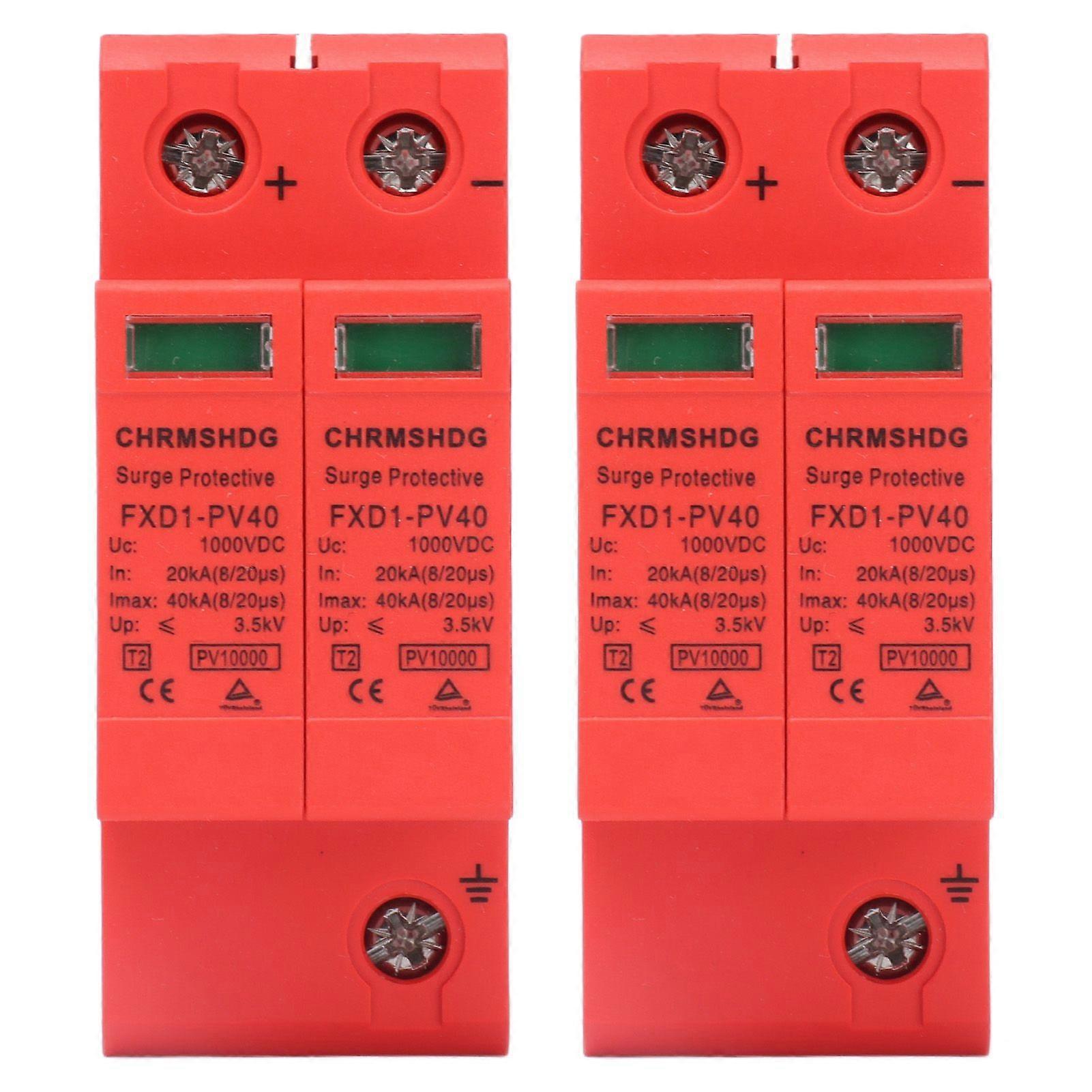 2Pcs SPD Protective Devices DC Photovoltaic Arrester 2P 40KA FXD1PV40
