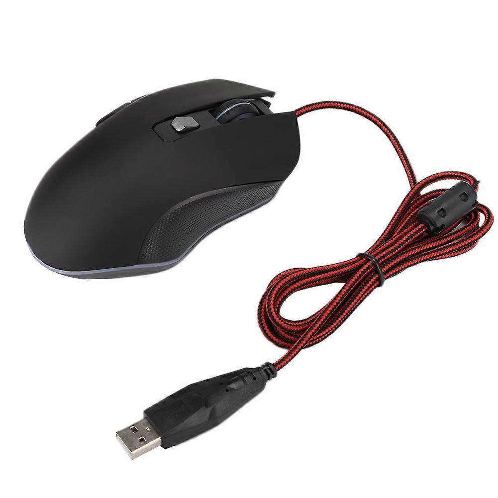 V1 8 Buttons Gaming Mouse RGB Backlight 3200dpi 16.8M Color USB Wired Mouse Black