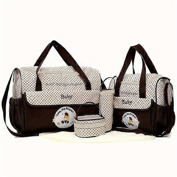 Mom's handbag, 5-piece set, multi-functional and large-capacity, can be carried on the shoulder