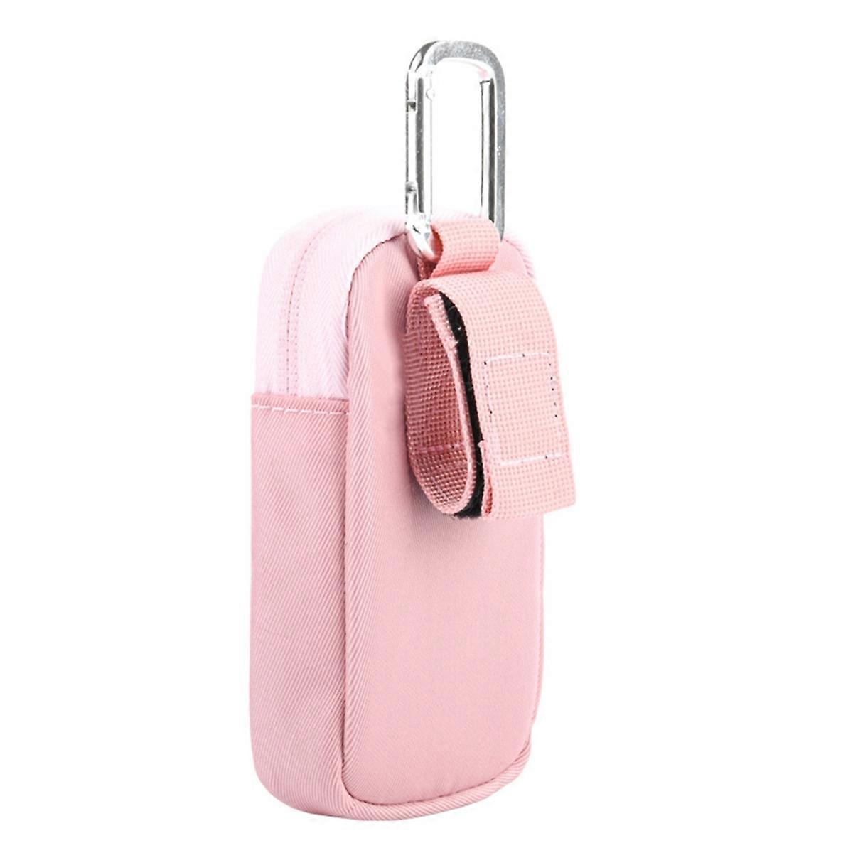 MP3/MP4 Portable Storage Bag with Buckle Dustproof with Convenient Clear Window for Direct Operation Pink