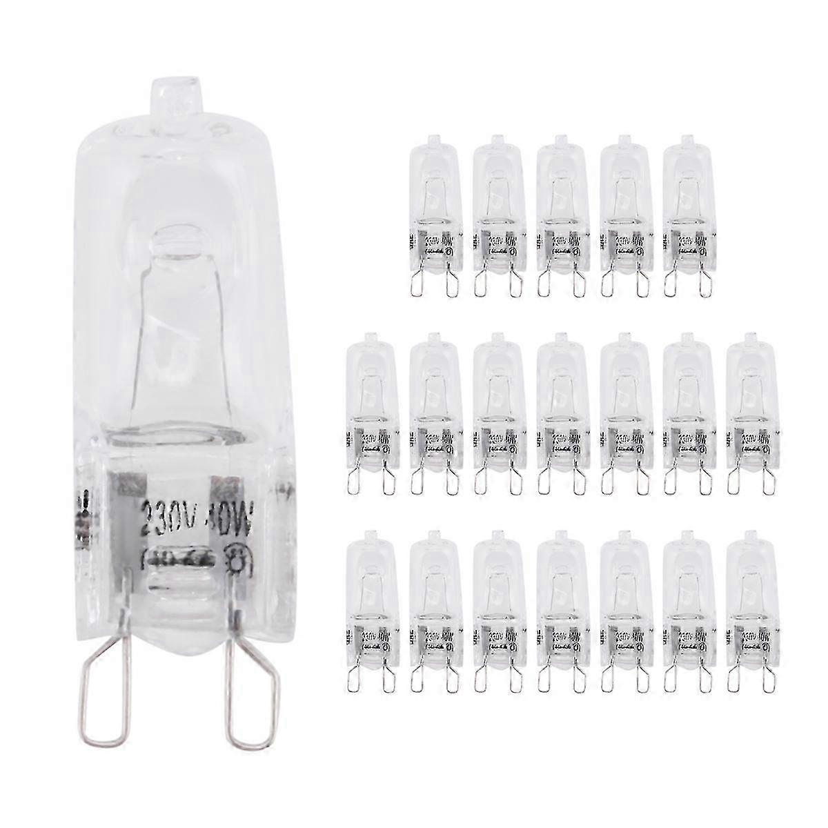 20Pcs G9 Halogen Light Bulbs,40W Clear Halogen Lamps Dimmable,2800K Edition 0927