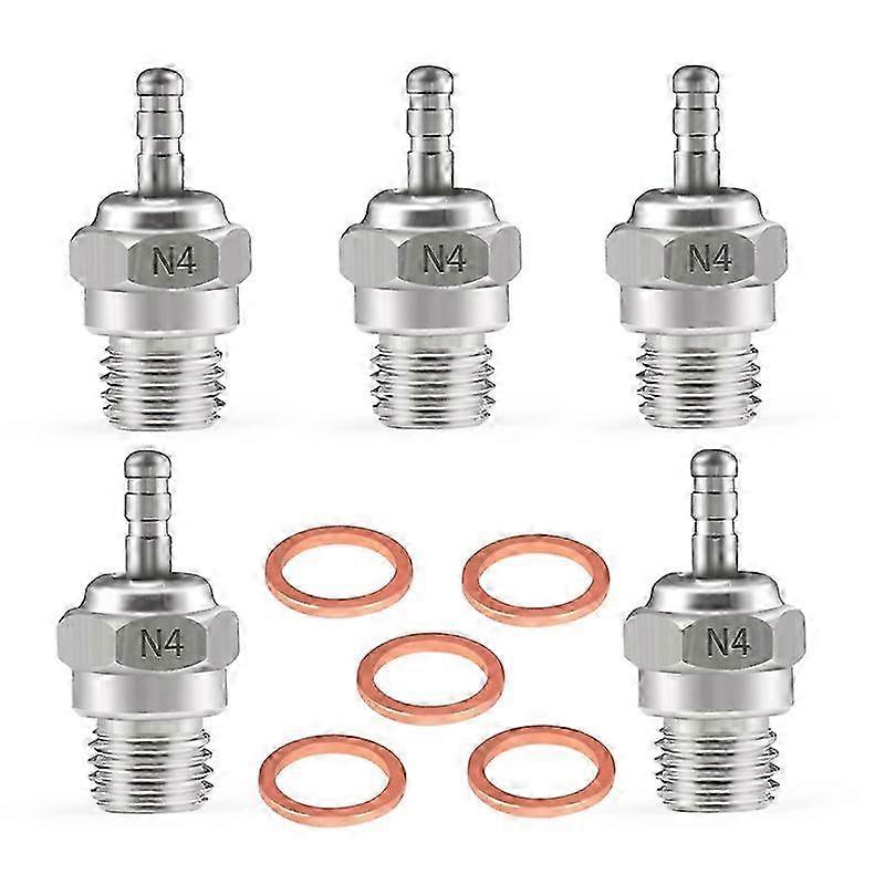 5Pcs Plug N4 Spark Nitro Engine OS for HSP HPI Redcat 1/8 1/10 RC Car SZRH A-F
