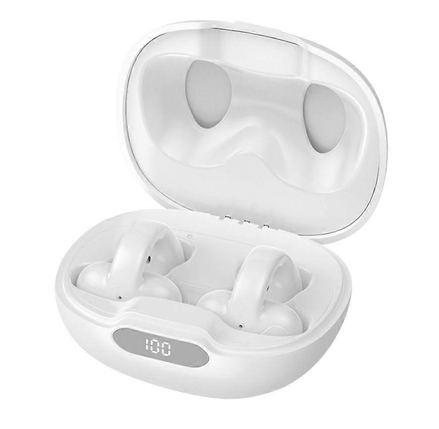 Wireless Bluetooth Ear Clip Air Bone Conduction Headphones(White)