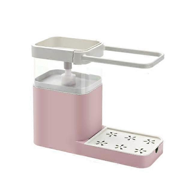 Adjustable Rag Sponge Drain Kitchen Soap Rack Bathroom Storage Holders Shelves（Pink)