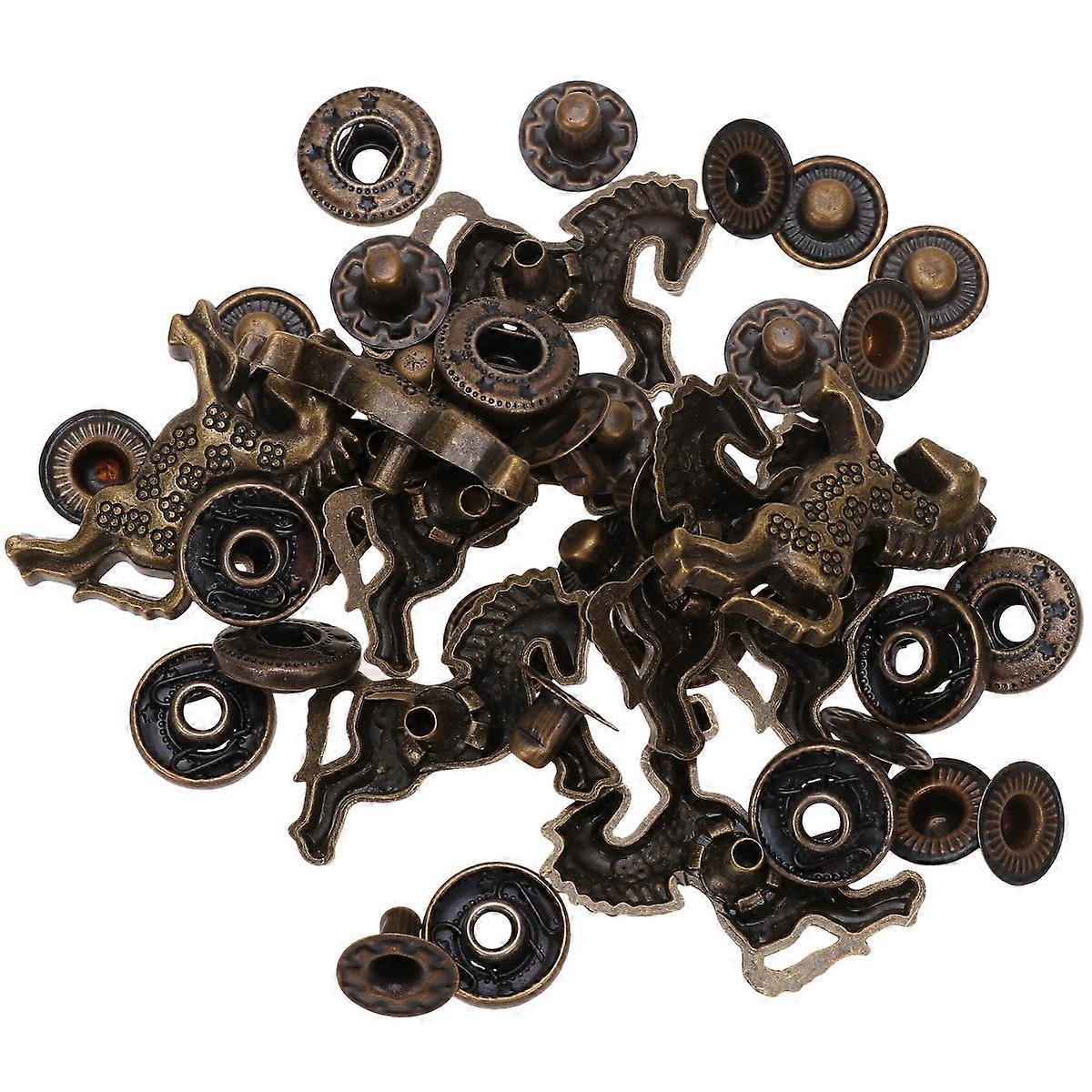 Alloy Snap Buttons Zinc Alloy Retro Horse Clasp Button for Sewing 10Sets