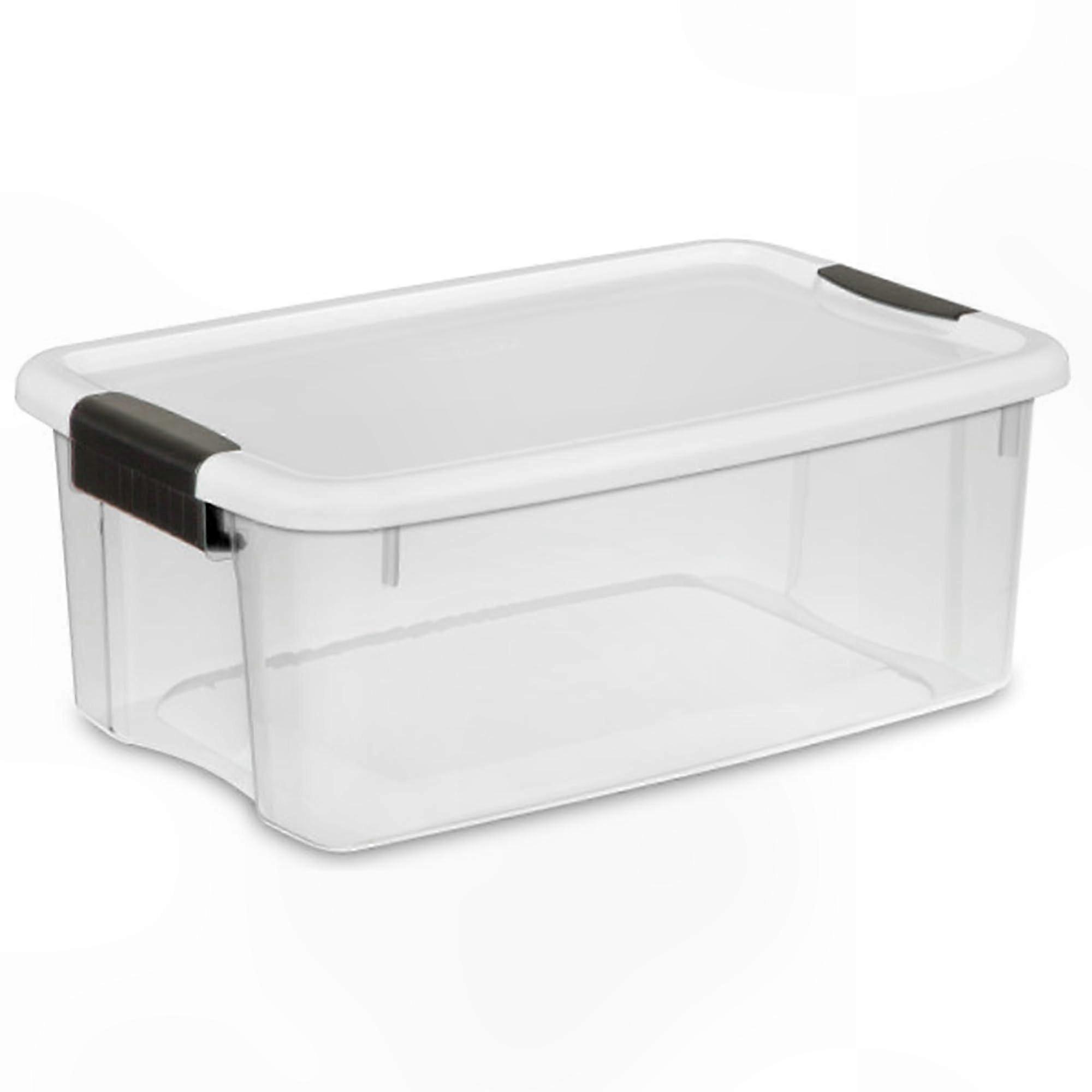 6 Pack Stackable Clear Plastic Storage Bins 18 Quart