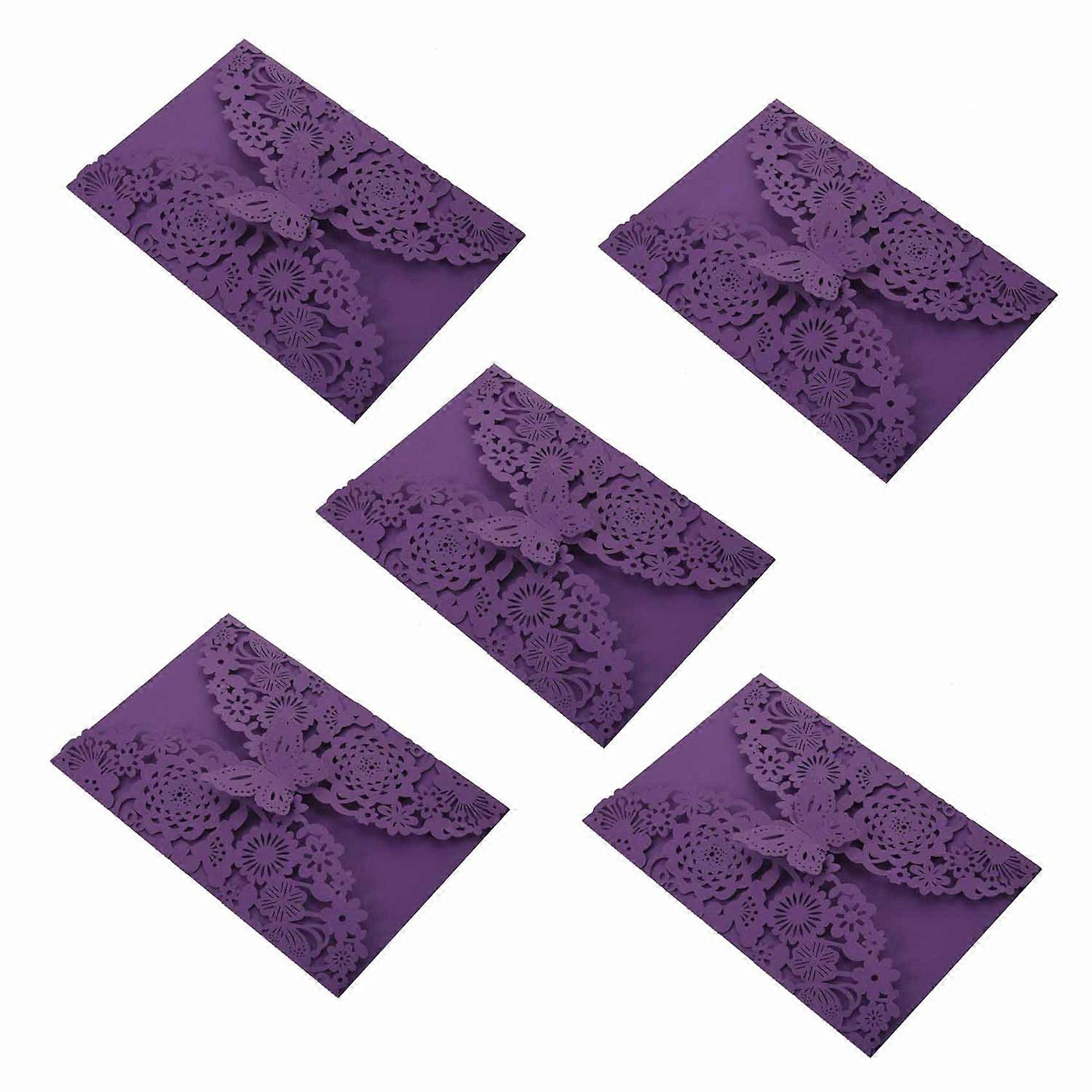 10Pcs/Set Delicate Carved Butterflies Romantic Wedding Party Invitation Card Envelope Invitations fo