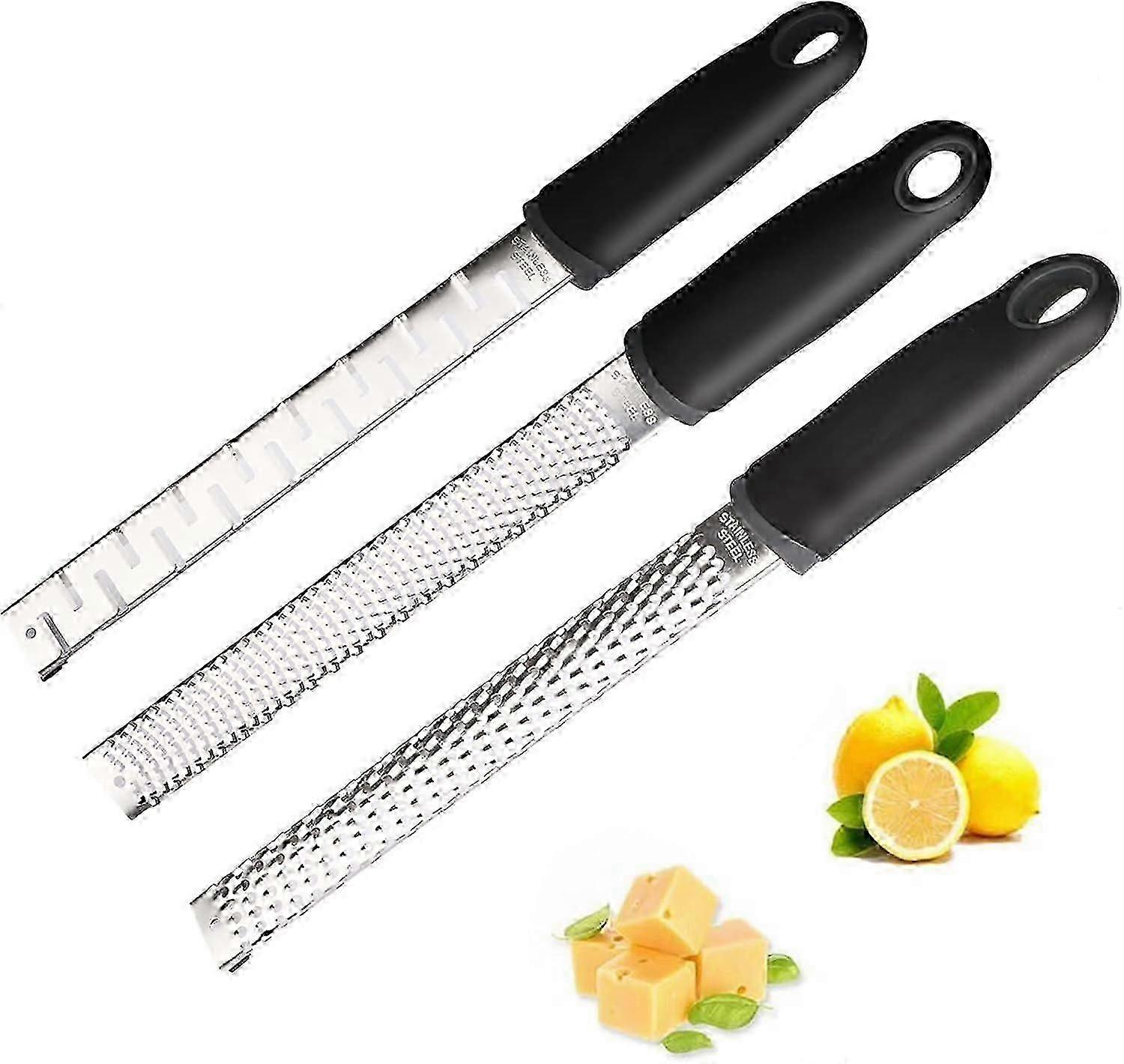 New 3-Pack Kitchen Tool 304 Stainless Steel Lemon Grater for Lemons, Potatoes, Vegetables, and Fruit.