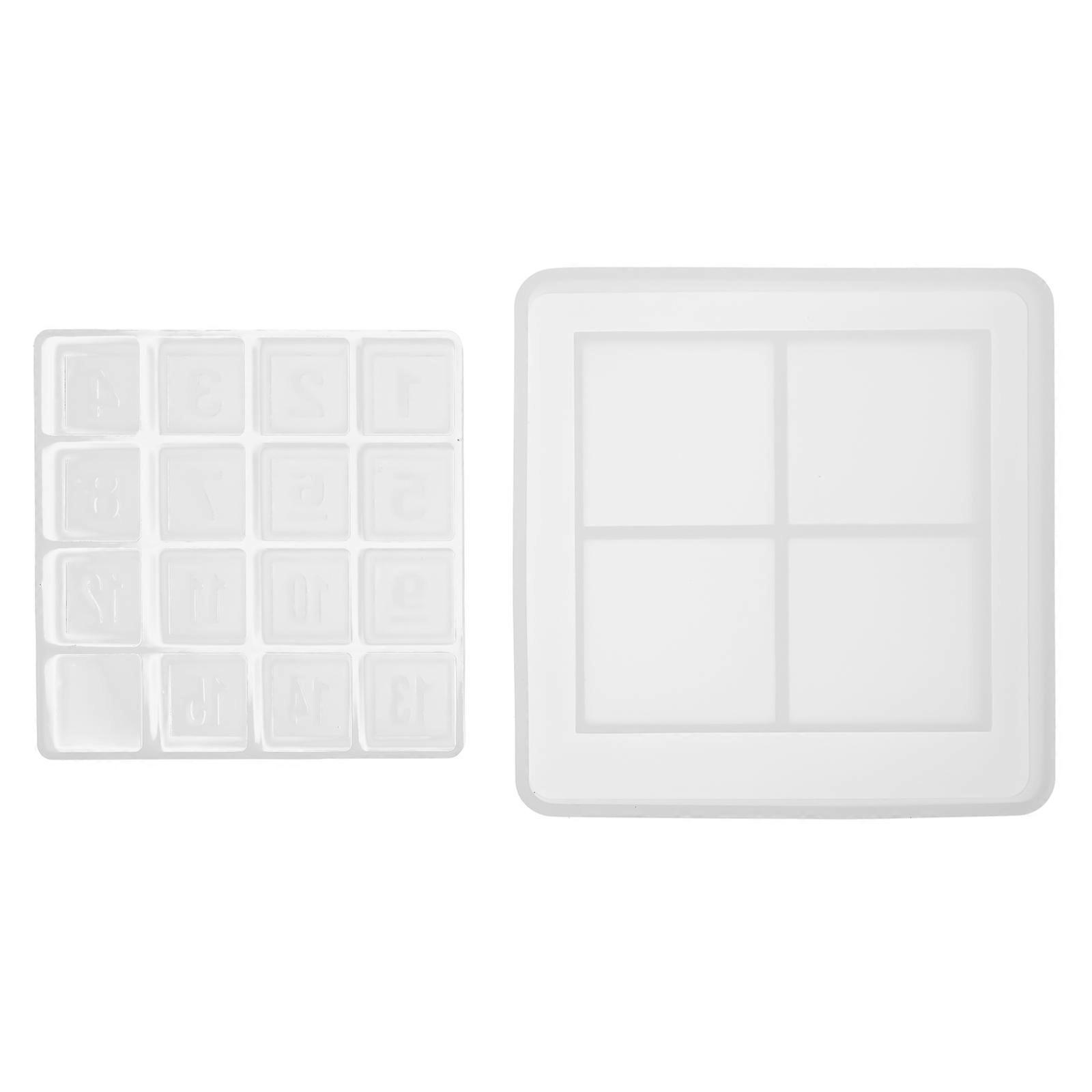 DIY Silicone Number Mold for Slide Puzzle Durable 1Set White Craft Mold