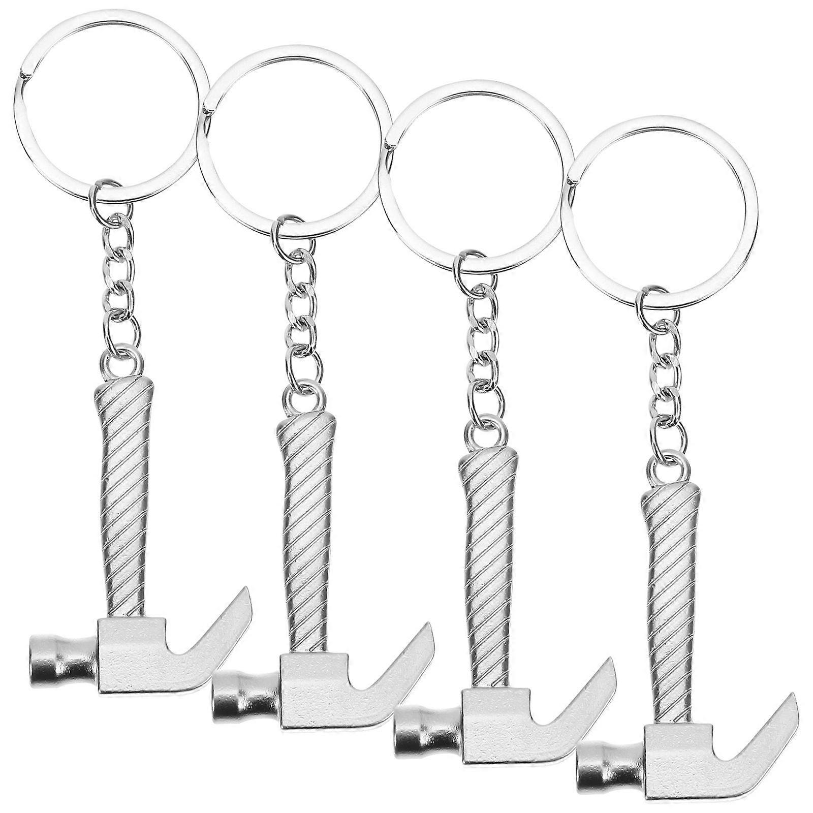 Silver Hammer Keychain Key Hanging Pendant for 16Pcs Practical Decor