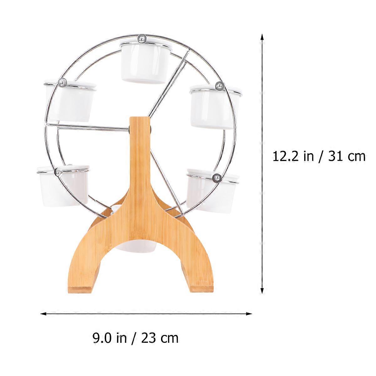 Succulent Flower Stand Ferris Wheel Display for Indoor Decoration with White Color 1Set