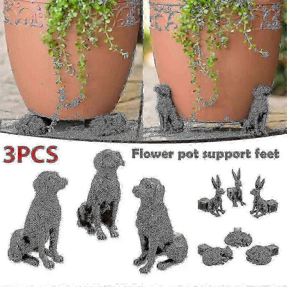 3pcs/set Animal Shape Plant Flower Pot Feet Risers Holder Garden Planter Stand Outdoor Decor-Yvan