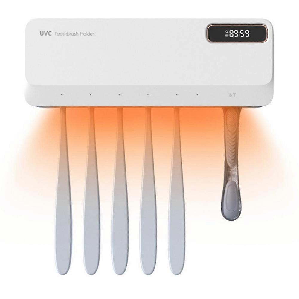 ES905 Wall Mounted UV Sterilizer for Toothbrush No Drilling Automatic Drying Toothbrush Holder Storage Box