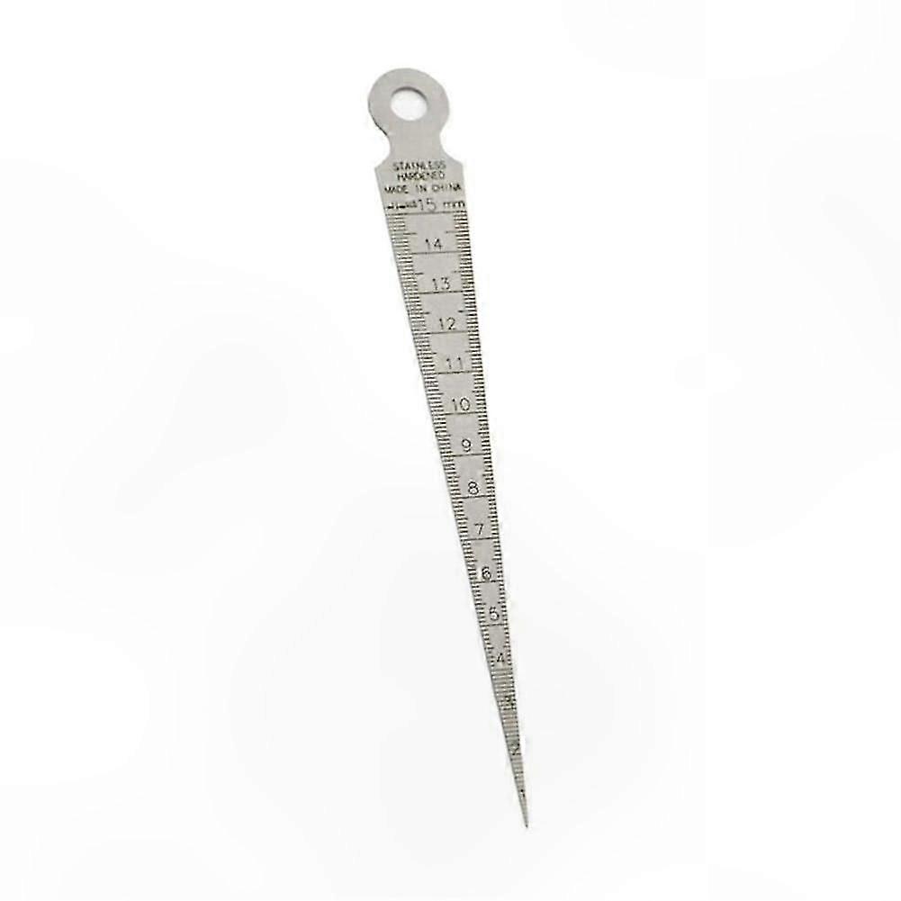 Stainless Steel Gap Gauge Ruler, 1-15mm Wedge Feeler Cone Aperture Inner Diameter Measurement Tool