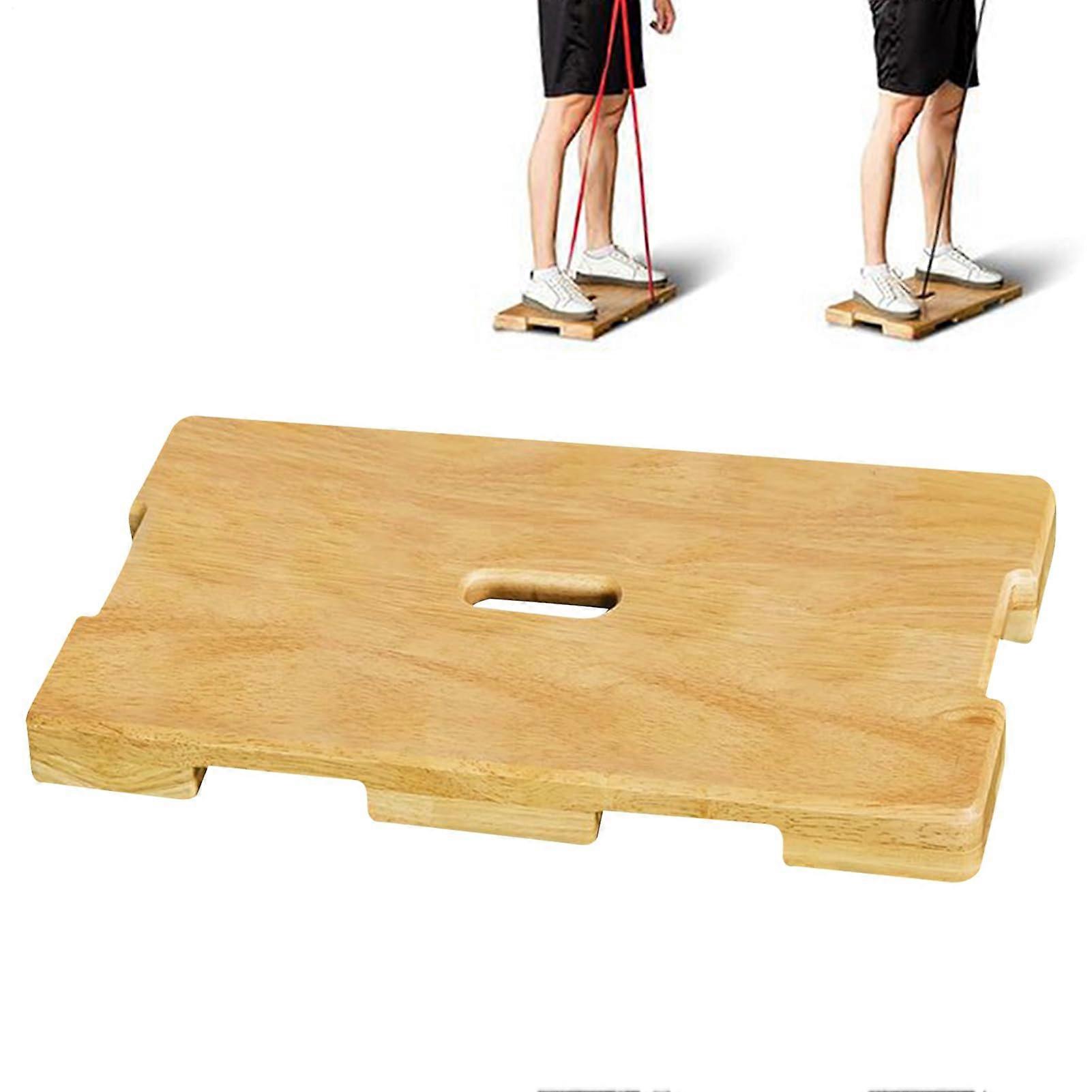 Wood Fitness Board Foot Plate With Resistance Band Adjustable For Core Strength Flexibility Pilates Travel Practice