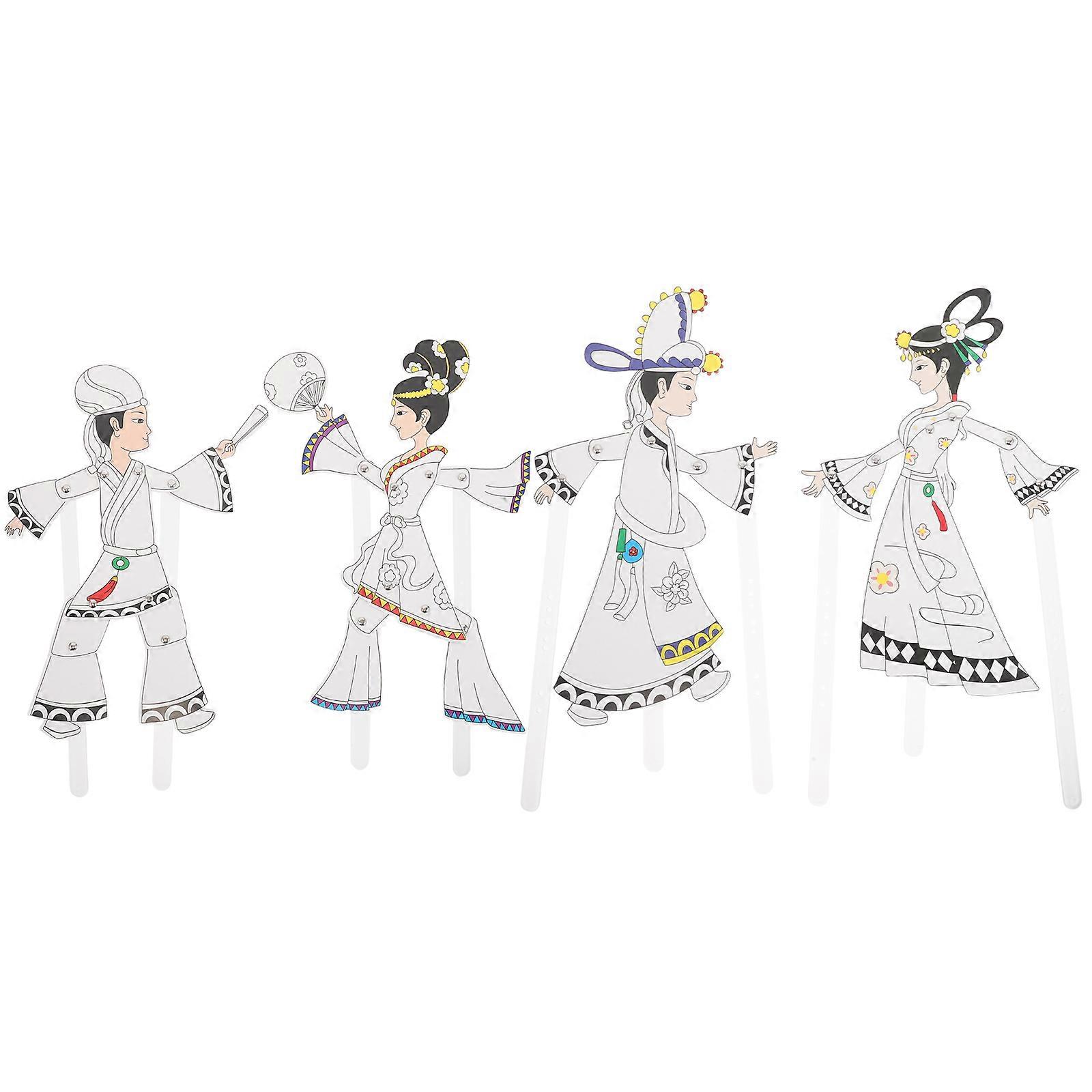 Shadow Puppet DIY Character Puppet Craft Kit for Kids 4Pcs Artistic Set