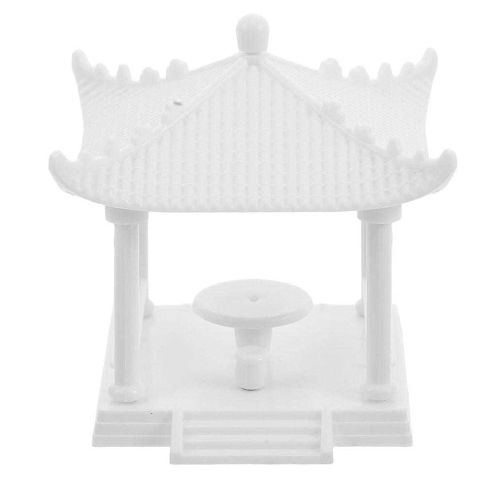 Plastic Miniature Pavilion Model for Decoration 3Pcs DIY Set