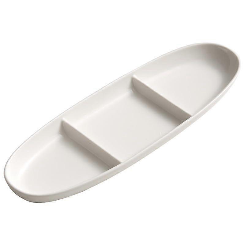Dessert Plate Ceramic ThreeGrid Plate, 3Compartment Serving Dish, Sushi and Vegetable Plate, Snack Plate