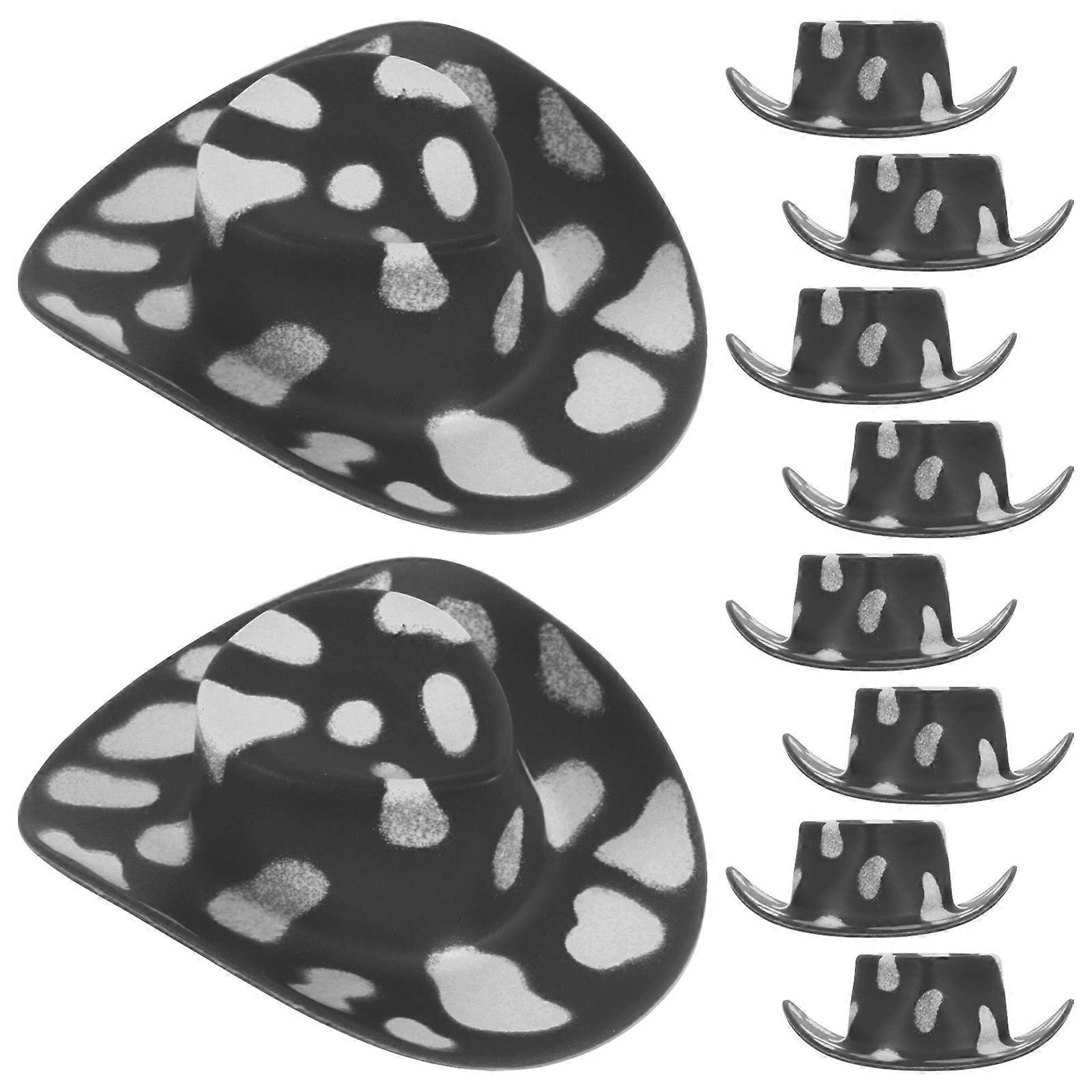 Mini Western Hat for Party with 50Pcs Plastic Miniature Doll Hats