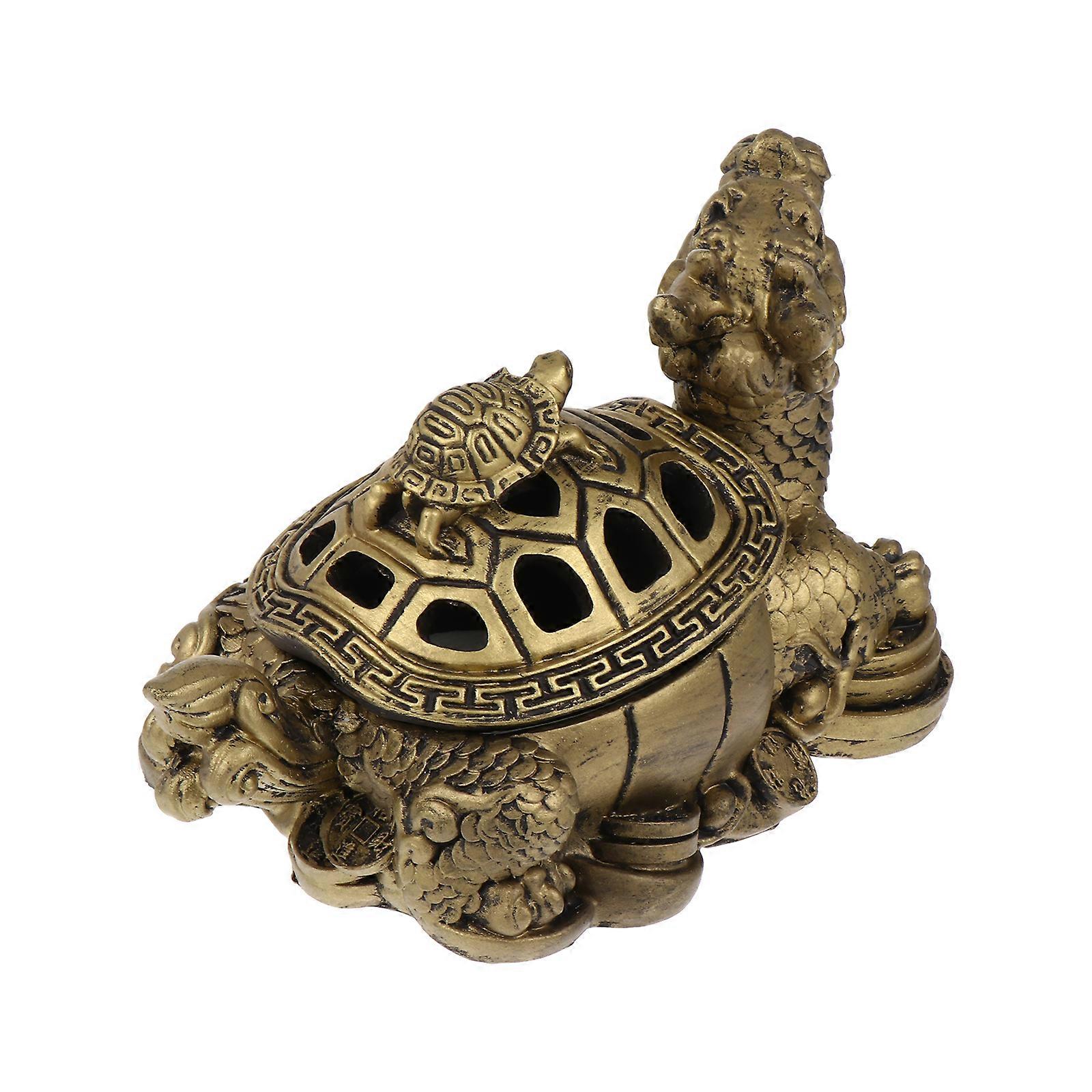 Decorative Dragon Tortoise Resin Incense Burner for Aromatherapy 2Pcs