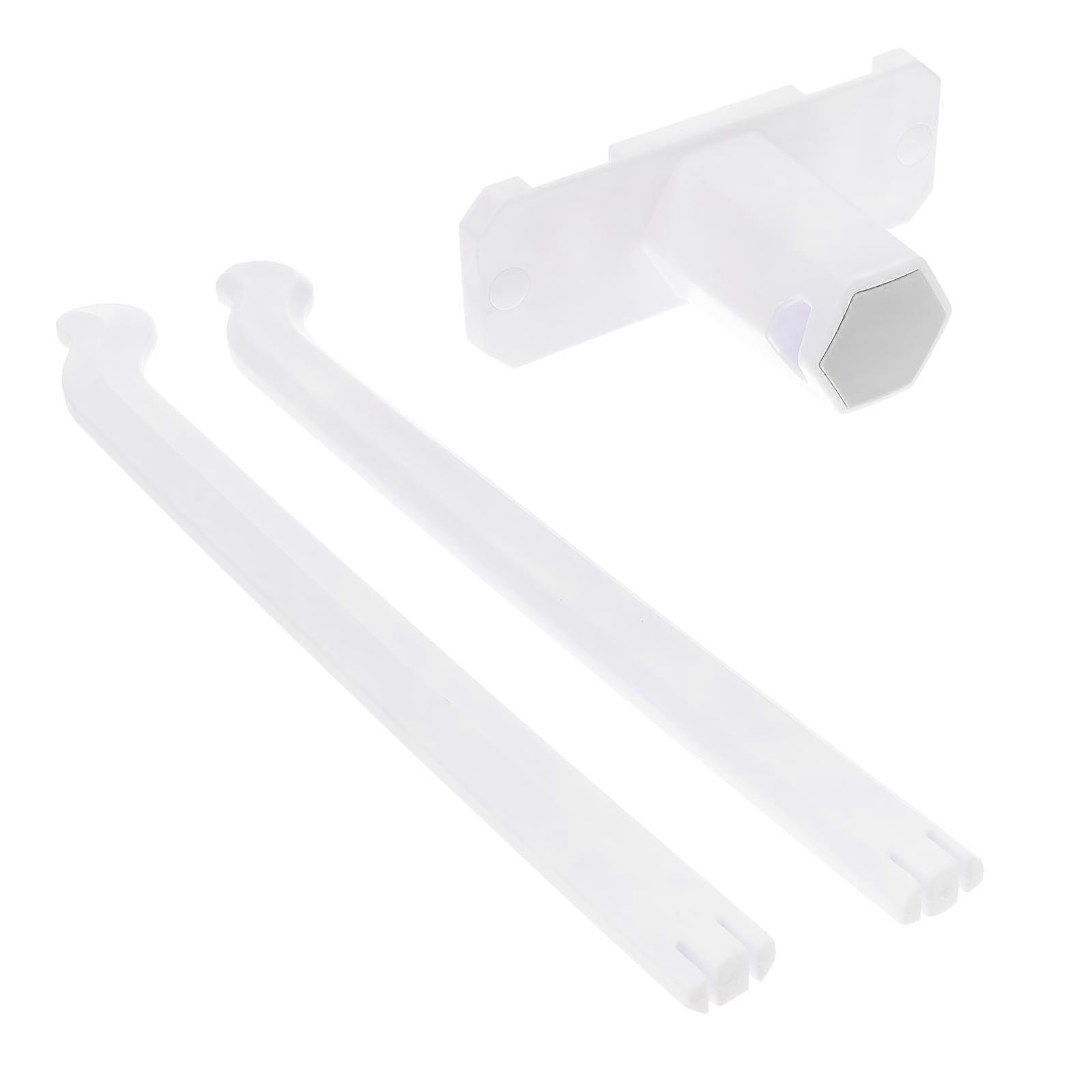 No-Punch Towel Rack 2Pcs Plastic Bathroom Organizer White Wall Mounted Space Saving Solution