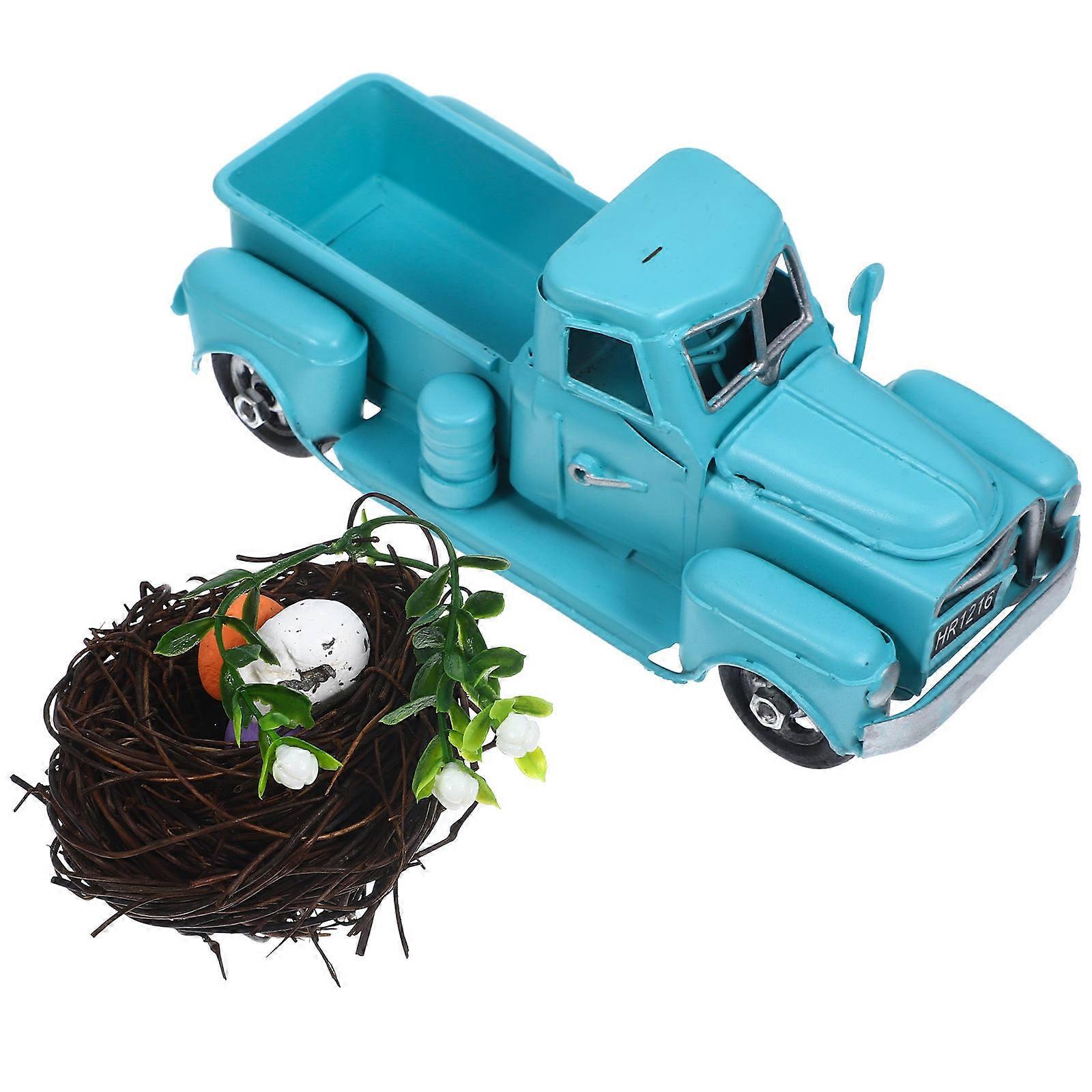 Easter Truck Decor for Home Use 4Sets Metal Spring Decoration