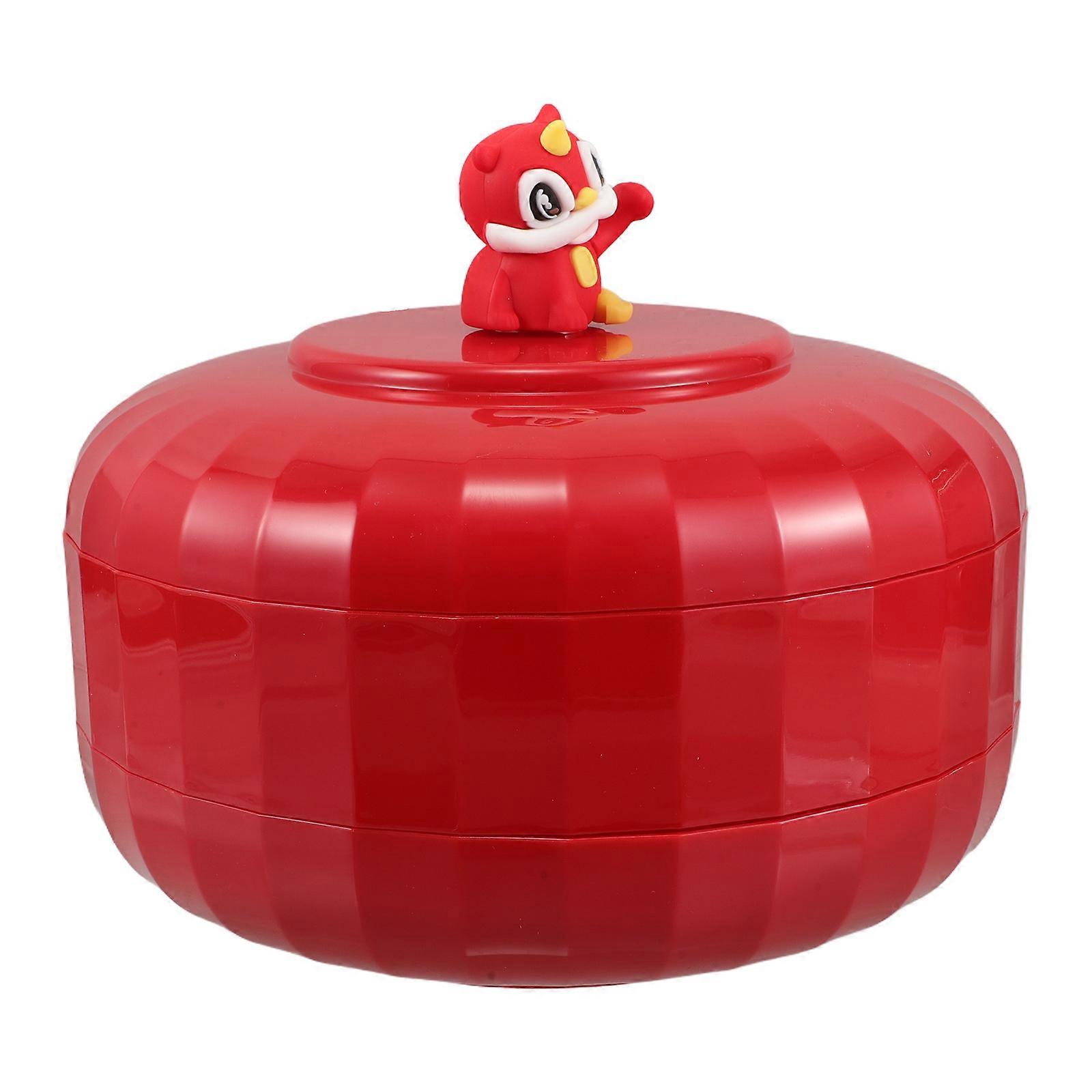 Candy Dried Fruit Organizer Nut Tray for 2Pcs Red Plastic Snack Container