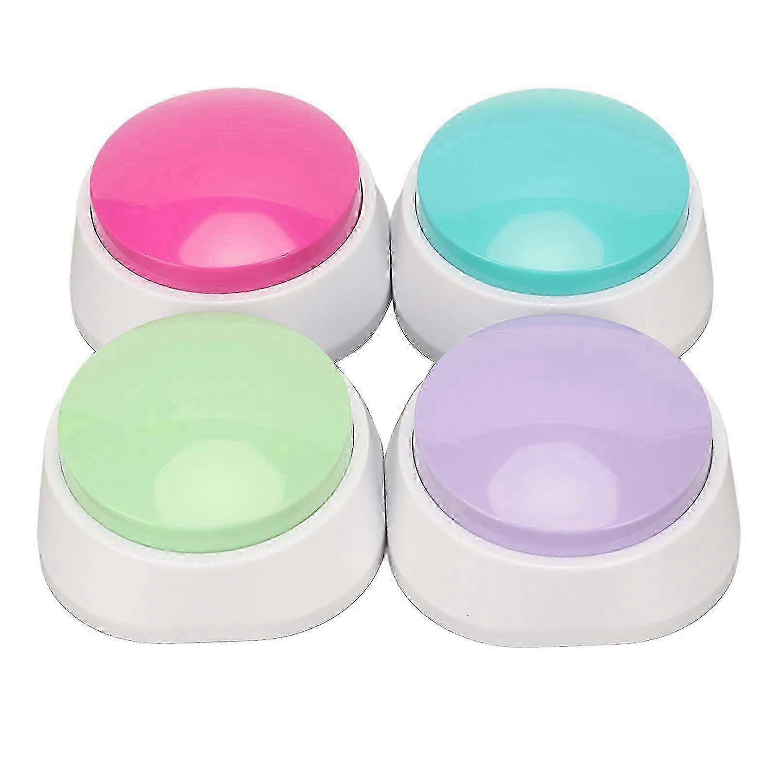 Set of 4 Voice Recording Dog Training Buttons for Effective Pet Communication and Behaviour Training