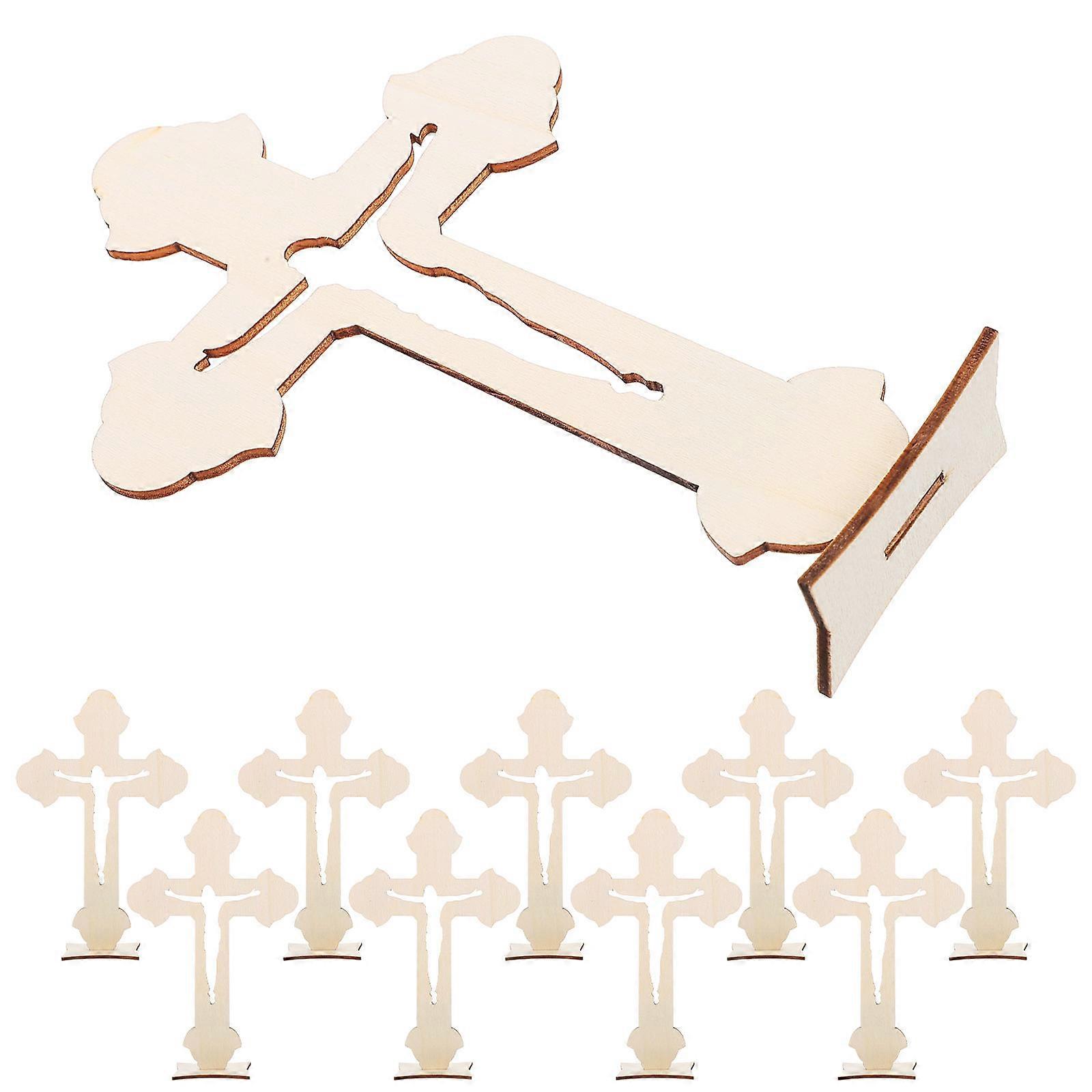 Wooden Cross DIY Craft Decor for Tabletop with 50Pcs