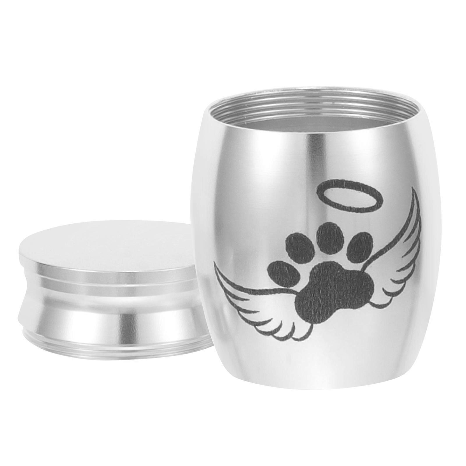 Small Urn for Ashes Pet Urns for Cats 2Pcs Silver Alloy Cremation