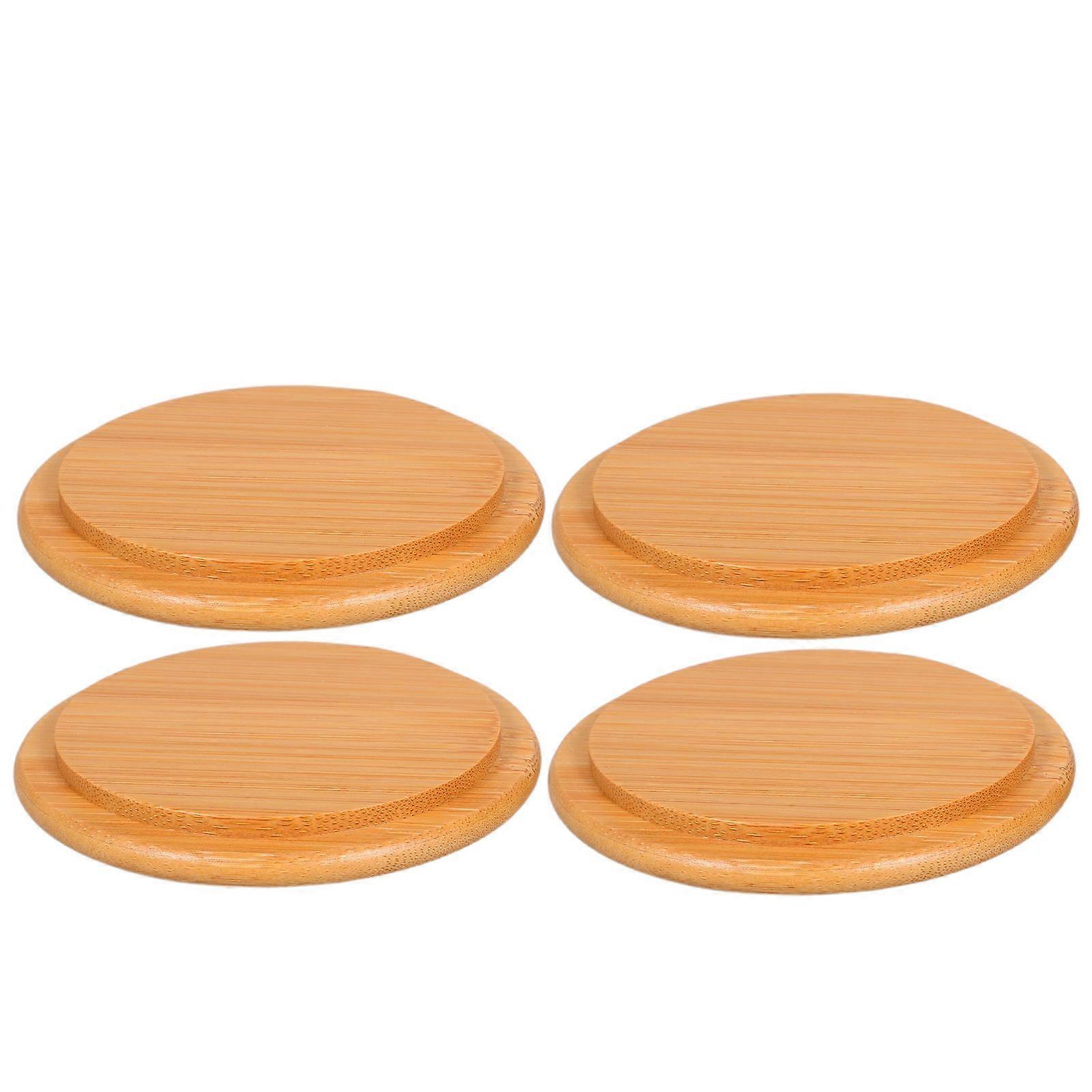 Round Bamboo Lid for Coffee Mug 12Pcs Reusable Replacement Set