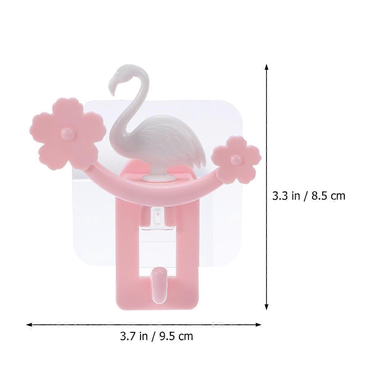 Creative Flamingo Adhesive Hooks 2Pcs For Home Bathroom Office Modern Design Strong Adhesive 9.5X8.5X2Cm