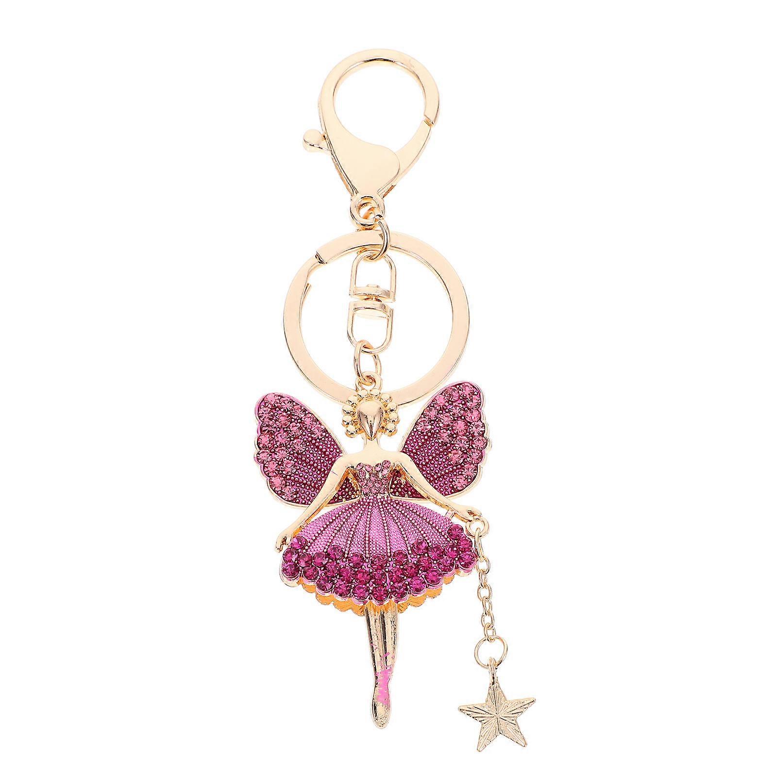 Rhinestone Keyring Cute Accessory For Women Gift Giving 1Set