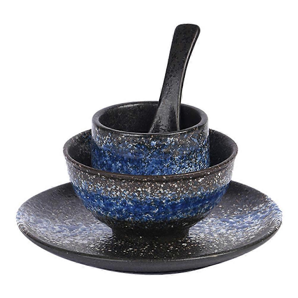 Classic Design Household Ceramic Bowl With Multi-Function Tea Cup Set For Dining And Home Use In Assorted Color Including Decorative Spoon 2 Sets