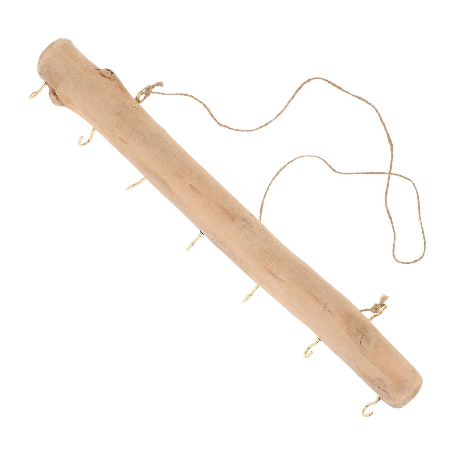 Rustic Wood Branch Hook for Hanging 5Pcs Wooden Wall Mounted Hooks