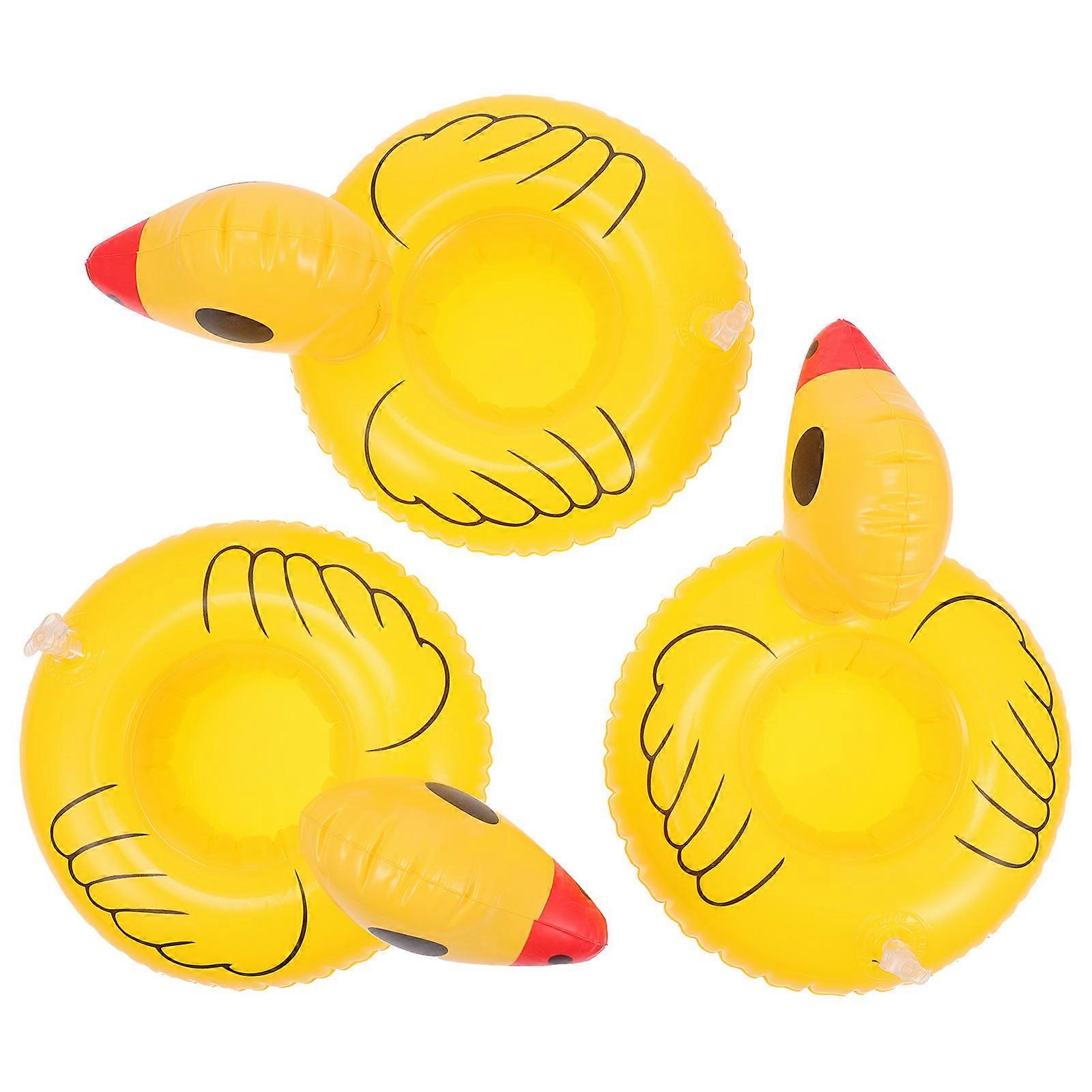Colorful Cup Yellow 2Sets Inflatable Floating Drink Holder Set