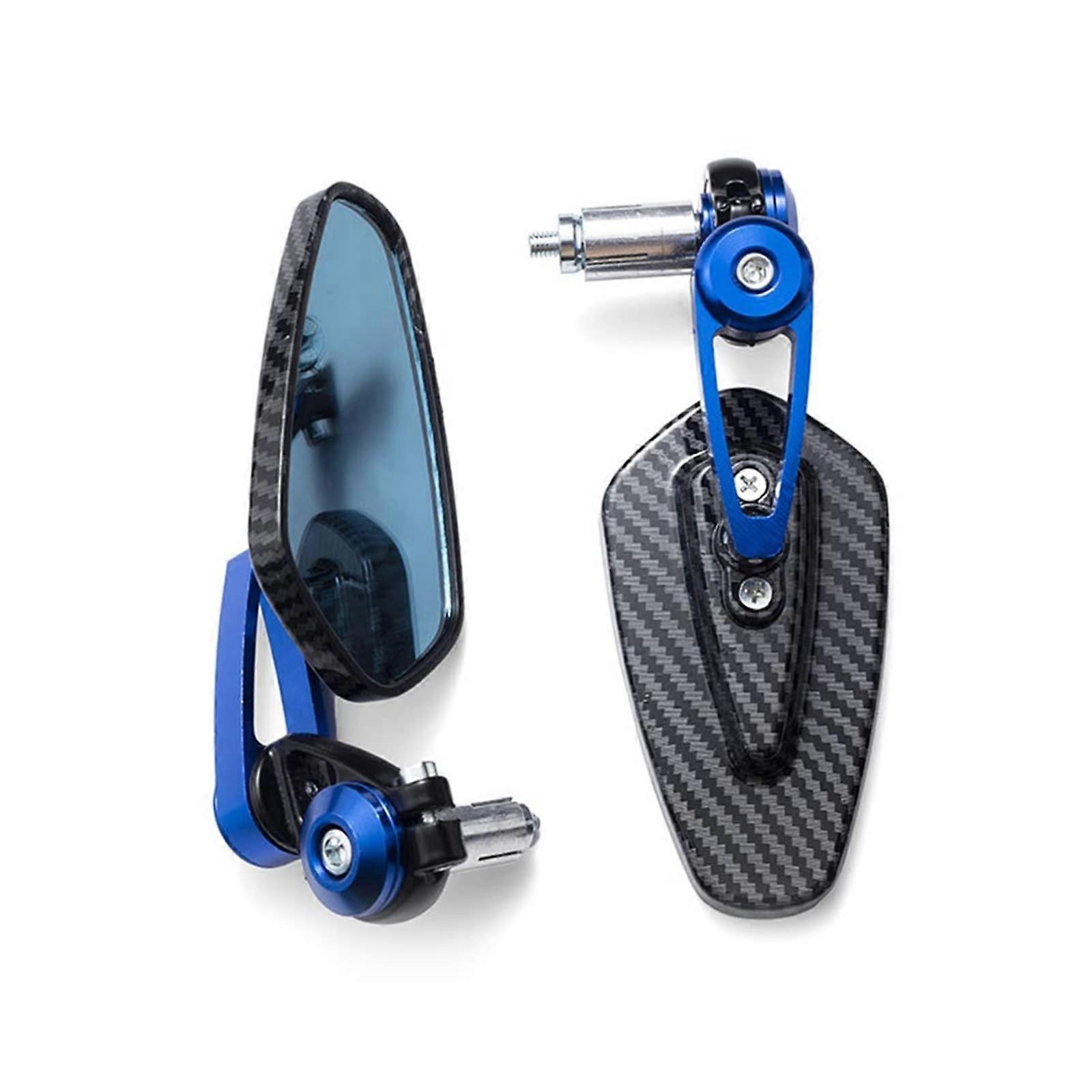 Rearview Mirrors Universal 7/8 Inch 22mm Aluminum Handlebar Mirror For Motorcycles Chopper Blue