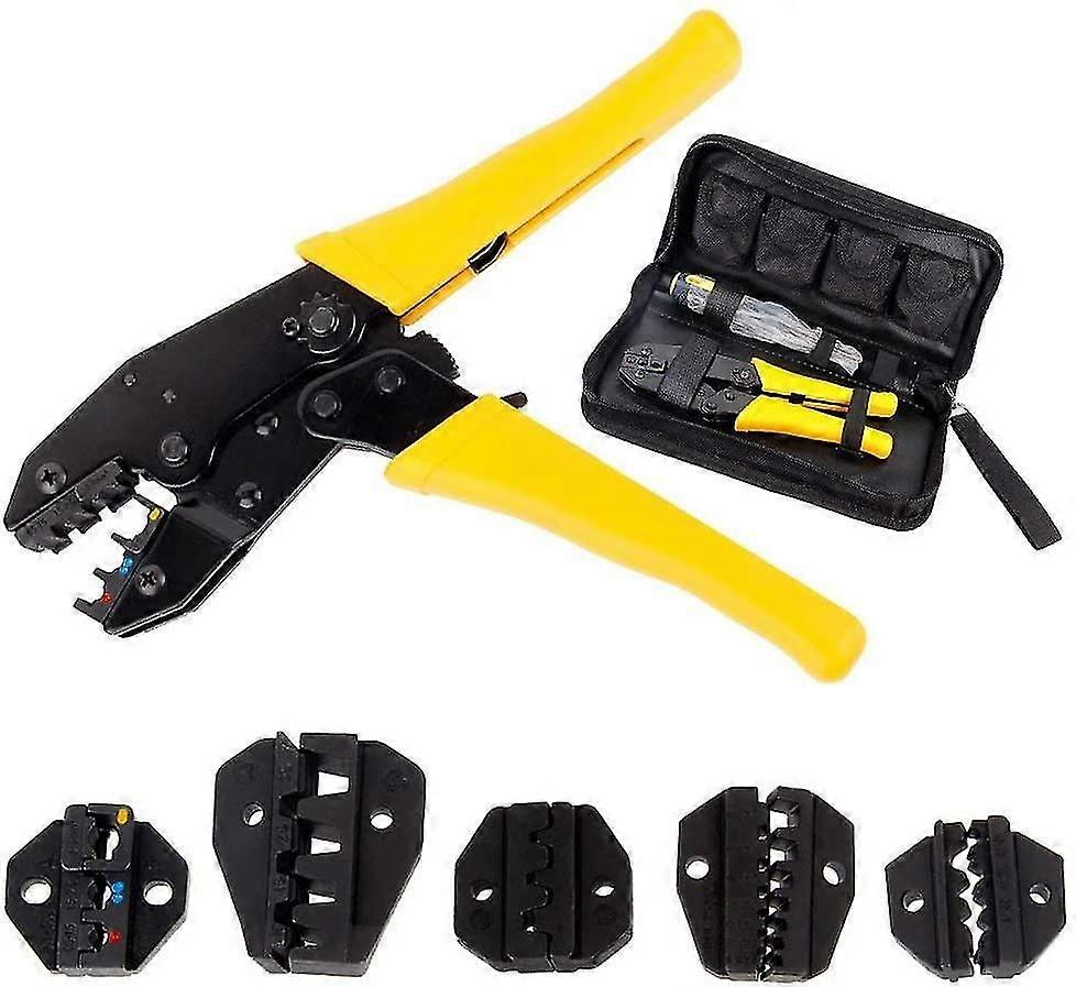 Cable Crimper - With 5 Interchangeable Jaws - Screwdriver - Crimping Tool Crimping Tool - Storage Case