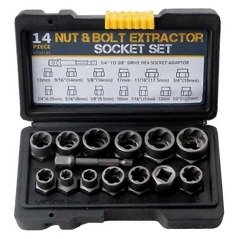 14Pcs Impact Bolt & Nut Remover Set, Stripped Lug Nut Remover