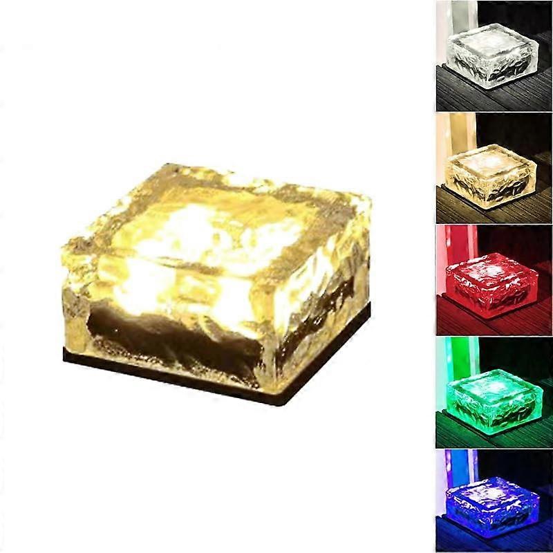Outdoor Waterproof Patio Brick Lights RGB Ice Cube 4x4 Inch Color Adjustable 4 Pack For Patio Yard Walkway