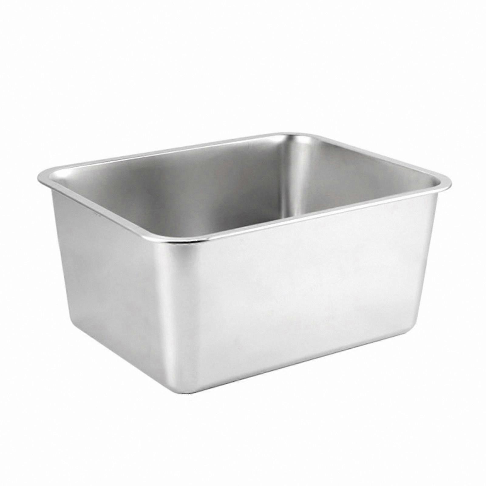 Durable Stainless Steel Pet Litter Pan Spacious Open Design Low Entry for Cats Rectangle Shape Resists Breakage Easy to Clean