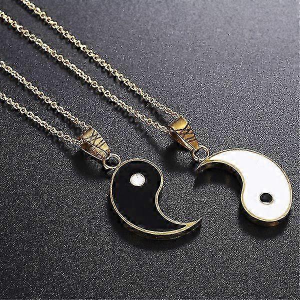 2pcs Yin e Yang Pendente Puzzle Collana Regali di compleanno gioielli
