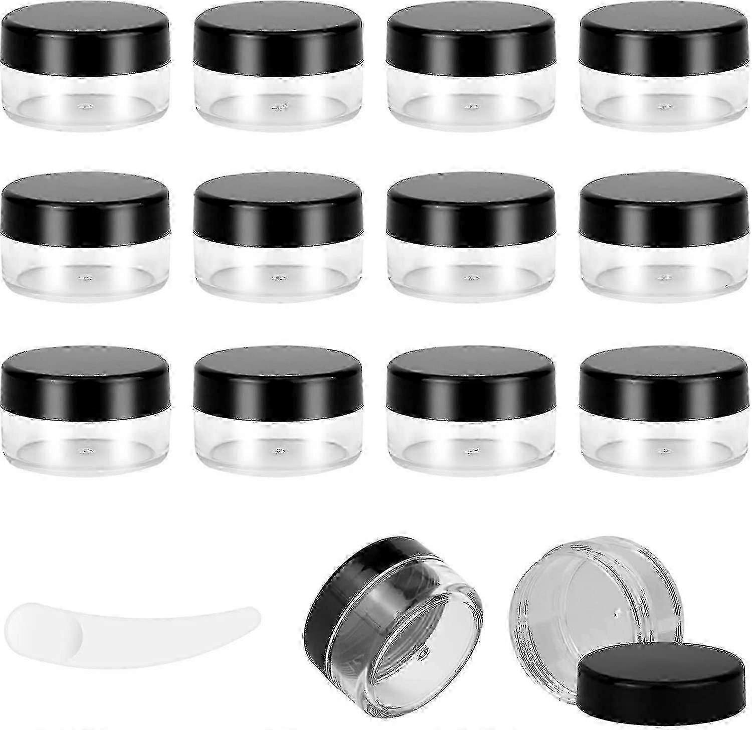 12pcs 10gram/10ml Jars, Pots, Mini Jars With Lids, Clear Round Jars With 1 Mini Spatulas For Products, Eye Sha 26s
