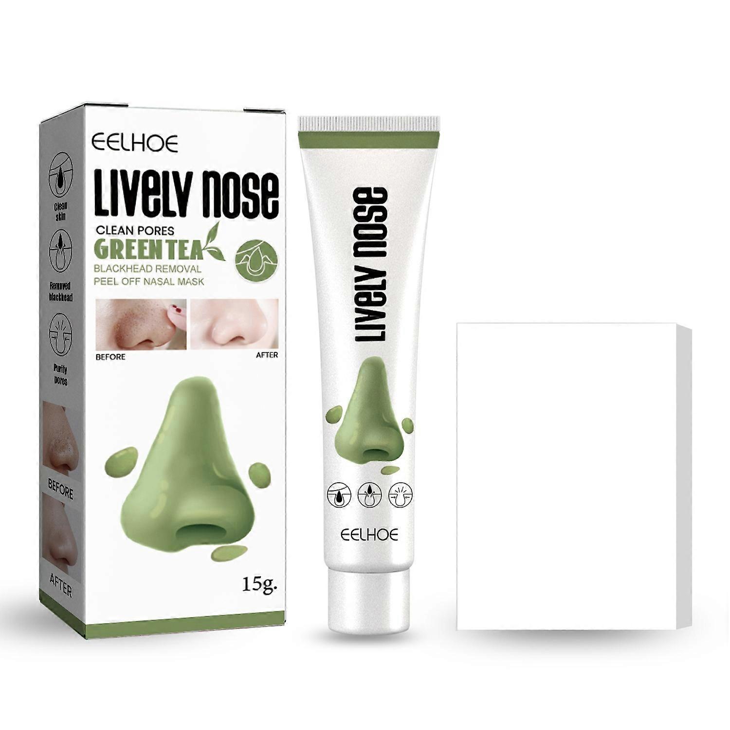 EELHOE 15g Blackhead Remover Peel Off Nose Mask with 40PCS Nose Strips Deep Cleansing Pore Strips