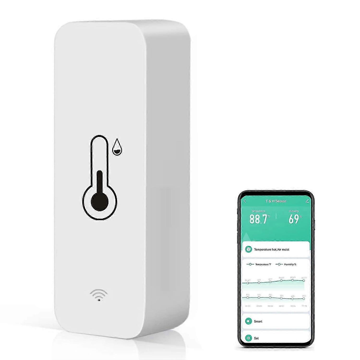 4 Pack WiFi Temperature Humidity Sensor for Indoor Home, Pet Care, Greenhouse Monitoring, Smart Wireless Device