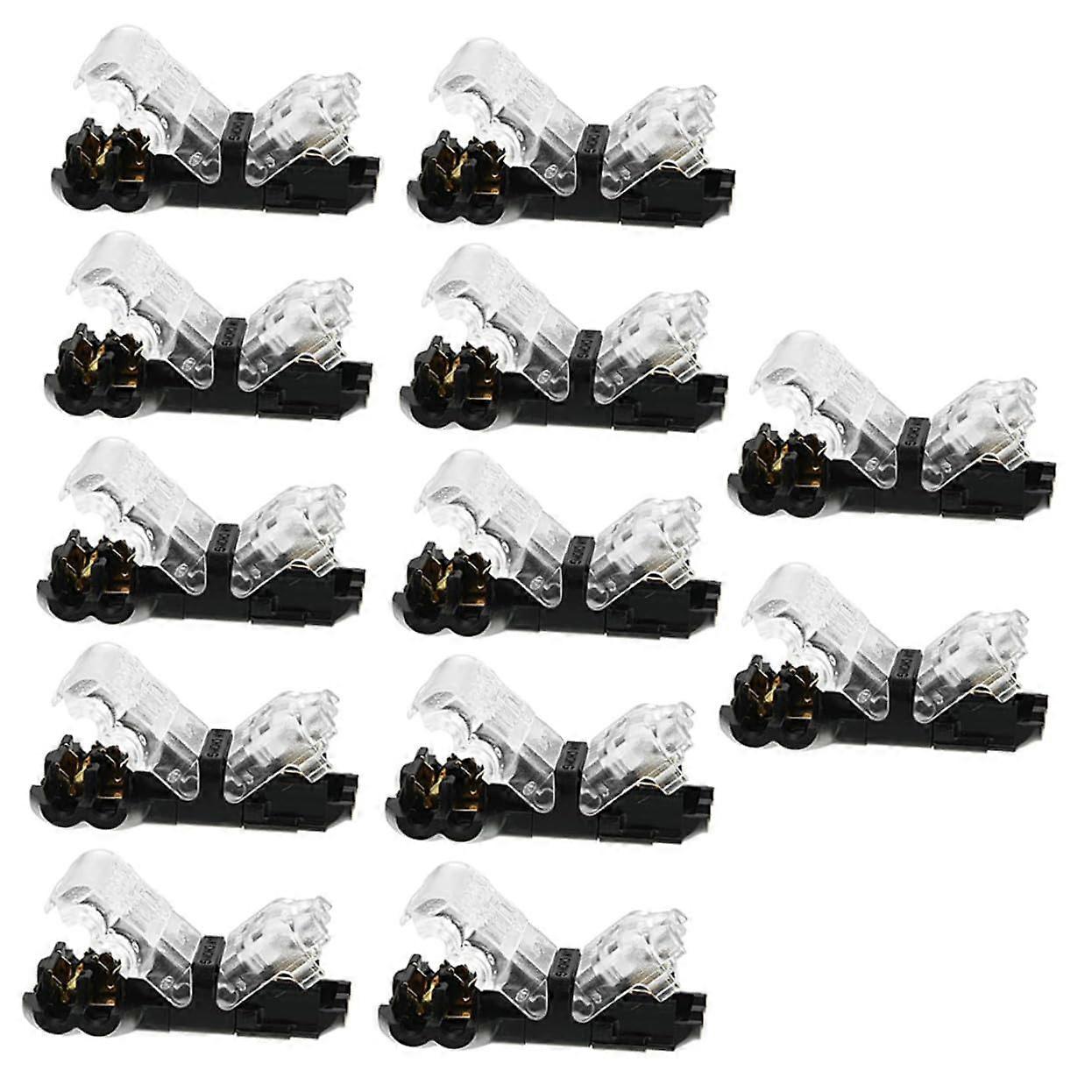 12pcs Transparent Pin Wire Connectors Quick Splice No Stripping For LED Strips Vehicle Audio With Storage Box